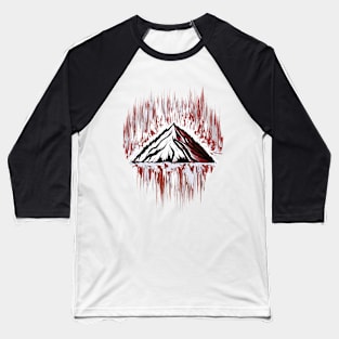 Mountain Illustration Baseball T-Shirt